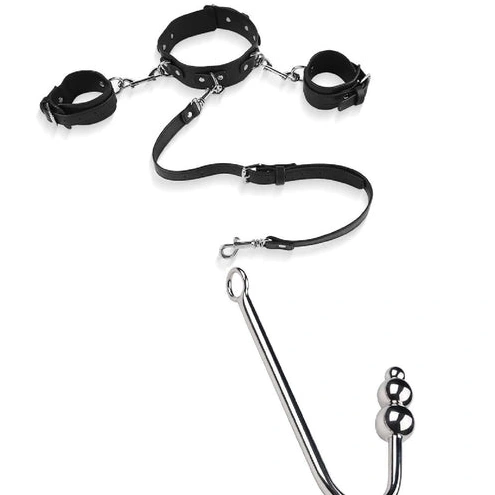 Anal Hooks Elegant Anal with Cuffs Collar Beaded 5334 and Hook 0113